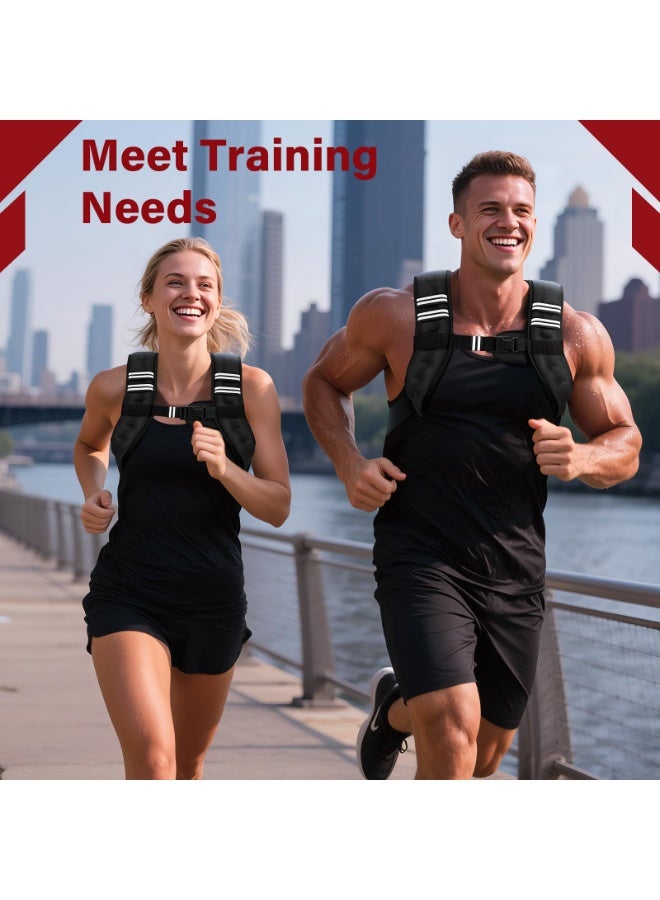 كيل › سترة موزونة 3 كجم/5 كجم/8 كجم للنساء والرجال، مع شريط عاكس وأحزمة مزدوجة قابلة للتعديل سترات موزونة لتدريب القوة والجري والركض والتمارين الهوائية وفقدان الوزن - Image 4